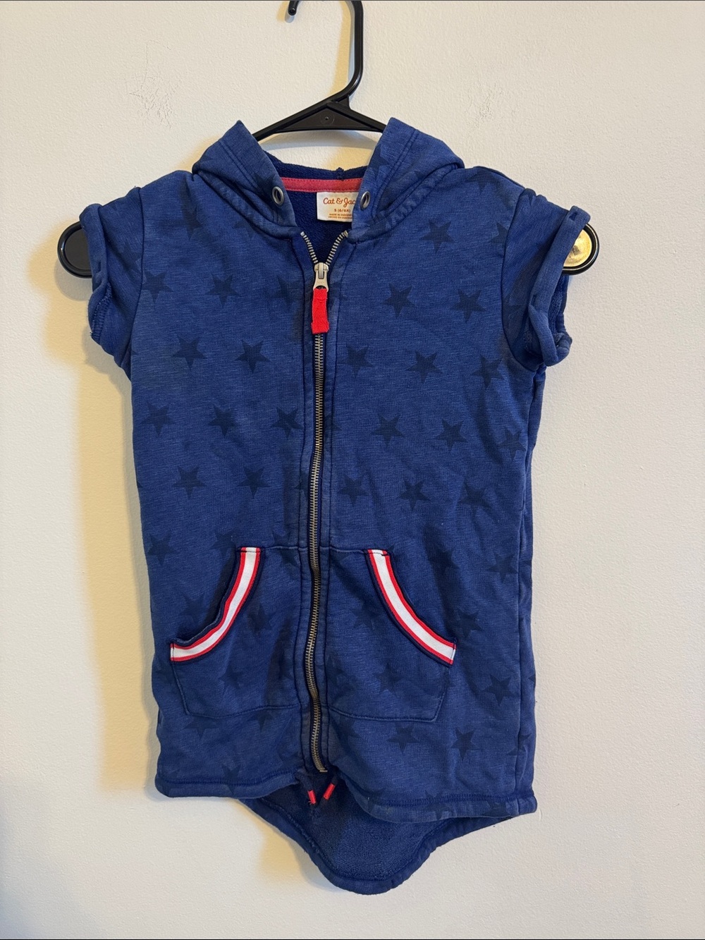 Cat & Jack Navy Blue Hoodie with Pink Trim